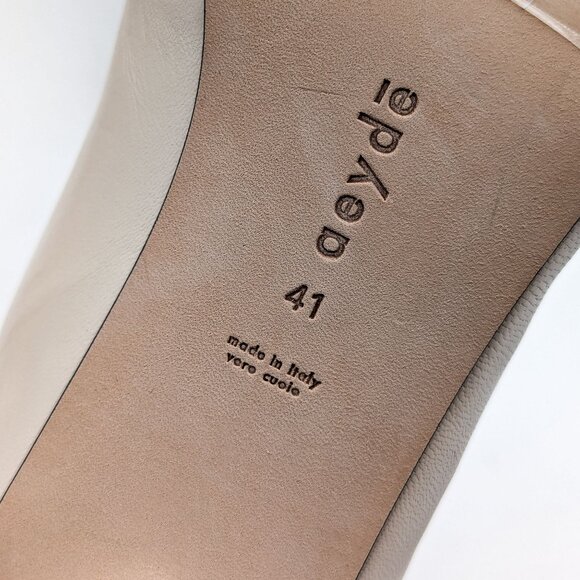 Aeyde Women Molly Paneled Smooth Ivory Leather Croc Print Ankle Boots 11US EUR41 - Picture 7 of 12